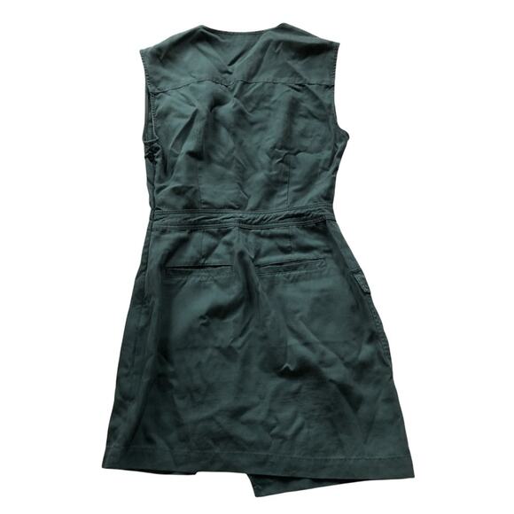Avec Les Filles Utility Asymmetric Dress Snap Buttons Zipper 2 Teal Green EUC - Picture 2 of 12
